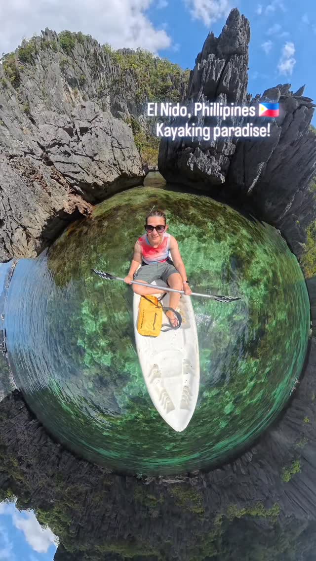 #elnido #phillipines #kayaking #naturelovers #southeastasia The lagoons in El Nido are mind blowing, the colors, the towering cliffs.. the peace ❤️